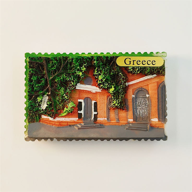 希臘立體特色民宿創意旅遊紀念品手工彩繪裝飾磁性冰箱貼收藏禮物