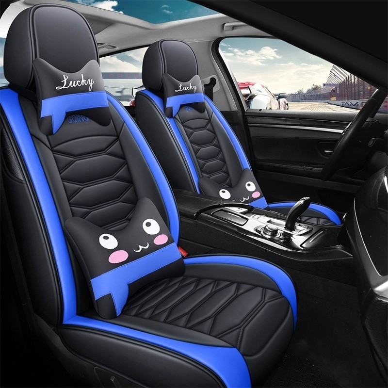 全覆蓋汽車座椅套 PU 皮革全套適用於 Lancer March W211 Mitsubishi ACCORD Niss