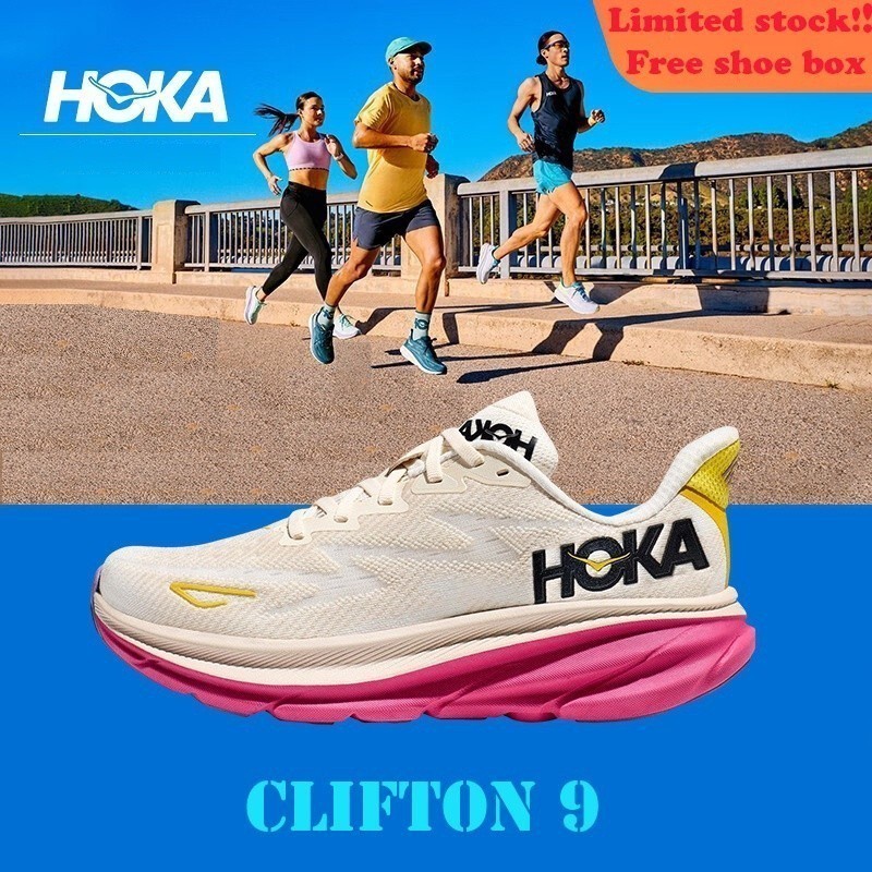 厚底跑鞋hoka ONE Clifton 9情侶新款Clifton 9戶外專業馬拉松慢跑鞋透氣