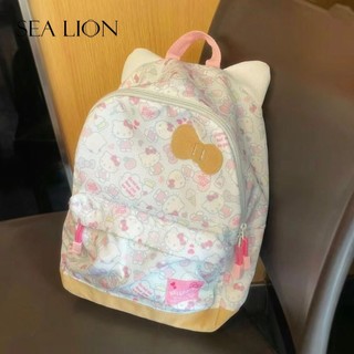 【輕便時尚 台灣發貨】 日系Hello Kitty甜美可愛蝴蝶結可愛貓耳朵大容量雙肩包 小眾新款大容量通勤百搭雙肩包