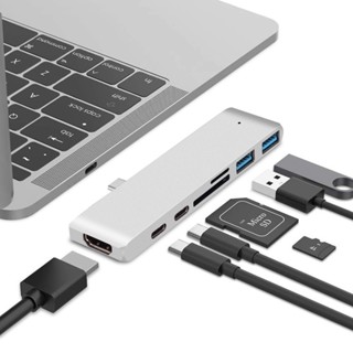 ♞,♘,♙跨境 type-c USB C MacBook pro轉HDMI TF SD讀卡器HUB擴展塢4K