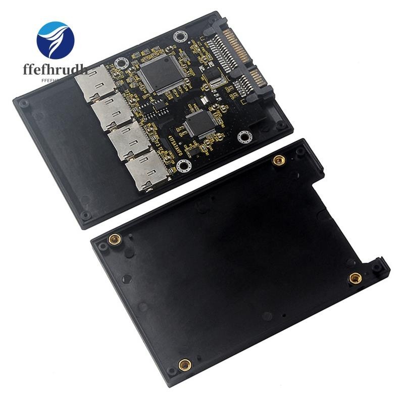 ♞2.5寸4 TF轉SATA轉接卡,自製SSD固態硬盤,用於Micro-SD轉SATA組RAID卡