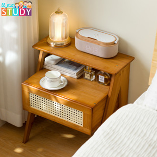 床頭櫃現代簡約床尾收納小型櫃子實木輕奢高級感置物櫃臥室置物架