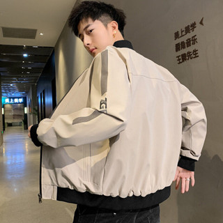 【桃園出貨】M-4XL春秋外套 飛行夾克 薄款外套 立領夾克 男式韓版棒球服 外套男 青少年簡約薄外套