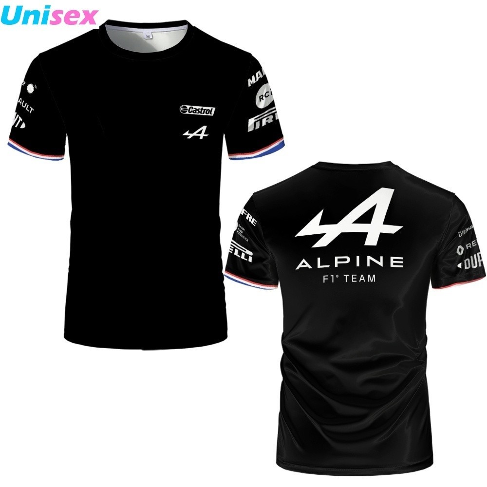 F1 Alpine T 恤一級方程式 Alonso Team Racing Car 3D 打印街頭服飾男士女士時尚 O