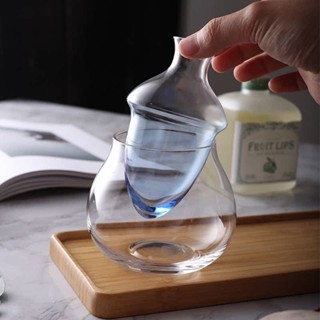 日本冰藍冰酒壺玻璃酒具套裝小酒滗器家用暖酒罐白酒杯創意