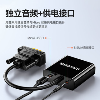 ♞,♘,♙,,DIY電玩賣場山澤hdmi轉vga轉換器頻道轉接頭筆電顯示器電視投影儀高畫質
