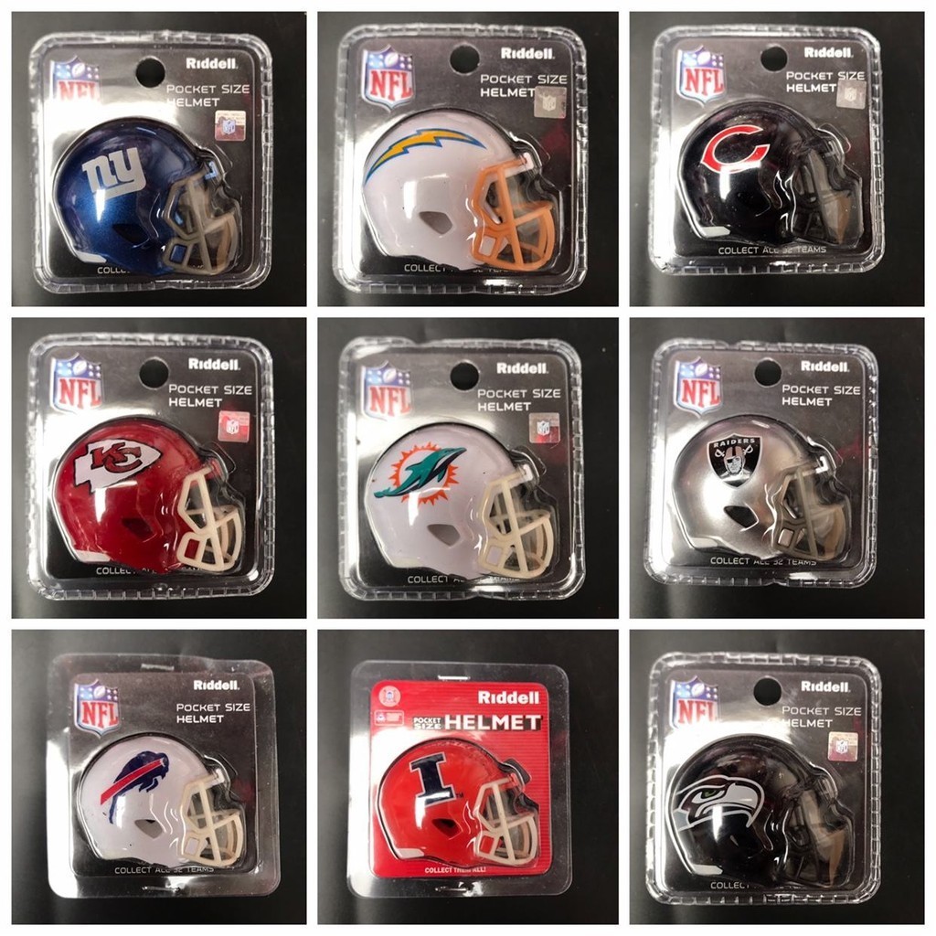 正版散貨 RIDDELL美式橄欖球 收藏款 NFL球隊小 帽子擺件1/4