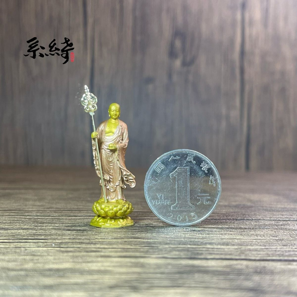 新品 速發  「系綺」地藏王菩薩手工彩繪實心銅像擺件神像擺件桌面擺件