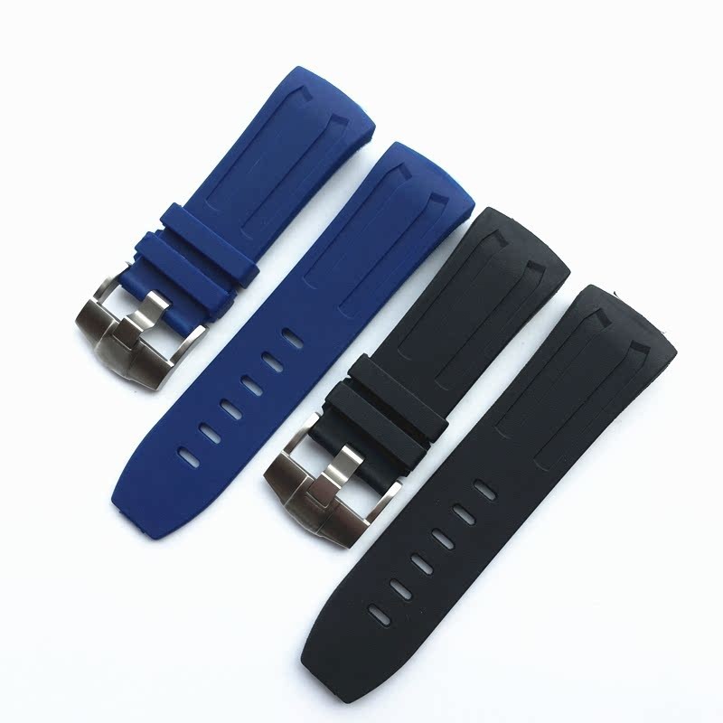 適配AP愛彼皇家橡樹概念系列橡膠矽膠手錶帶黑色藍色27mm螺絲款