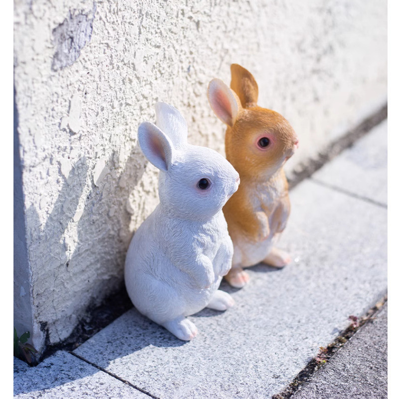 擺件 擺飾 仿真擺件 花園裝飾 小兔子擺件 庭院戶外 幼兒園裝飾擺件工藝品 雕塑仿真兔子 居家擺飾 創意擺件