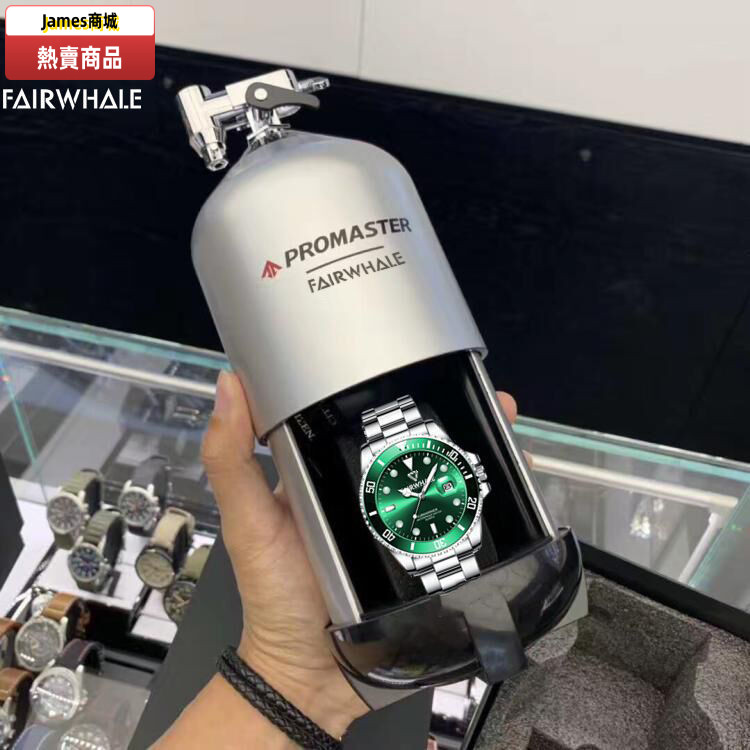 ღ 馬克華菲2024新款綠水鬼手錶男高檔帥氣夜光品牌男士手錶非機械錶