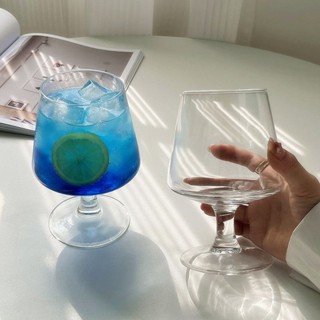 新品熱銷 ins高顏值網紅獨特異形高腳玻璃杯藍星酒杯飲品杯雞尾酒杯柯林杯