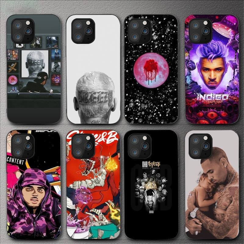 Chris Brown Rapper Breezy 手機殼適用於 iPhone 11 12 Mini 13 14 15