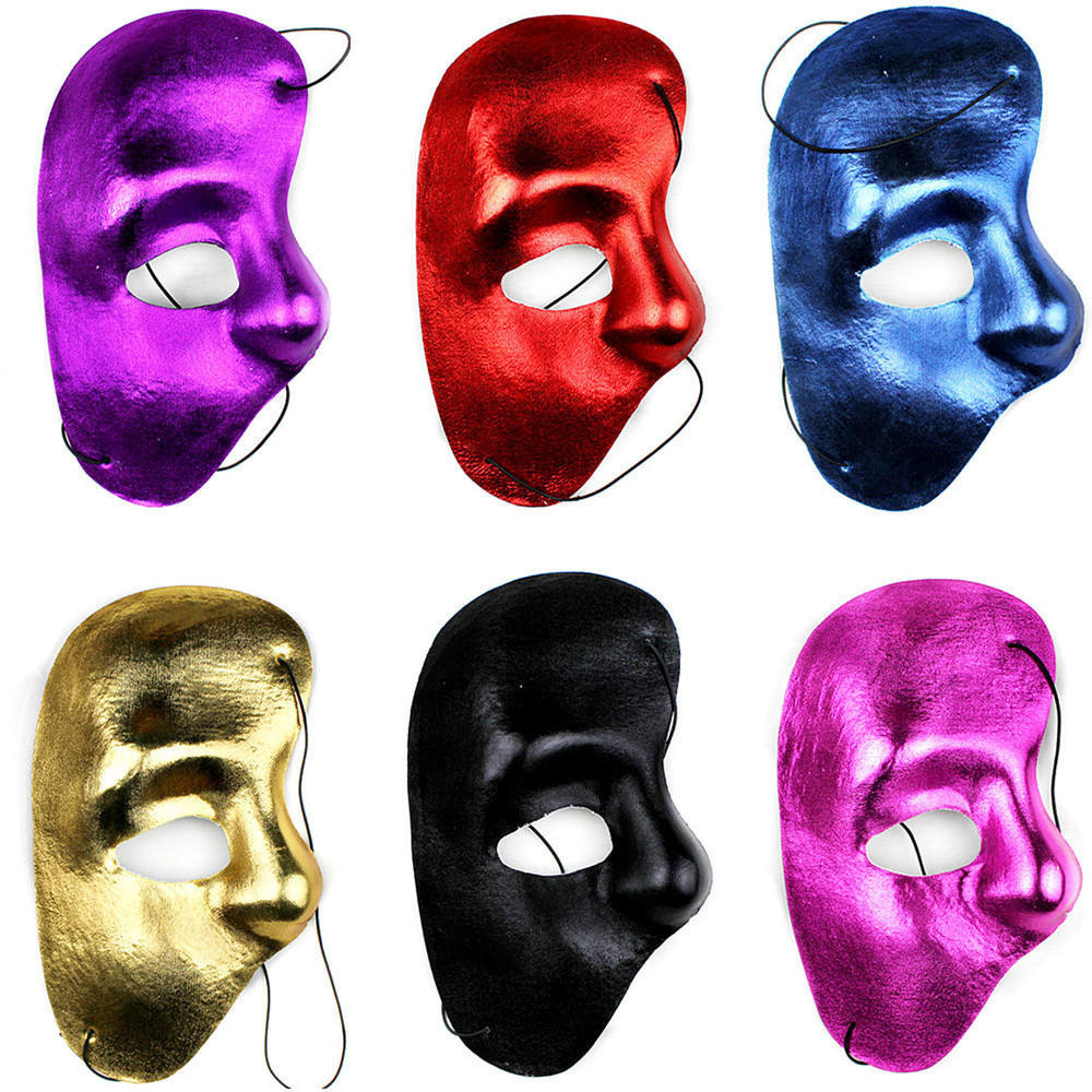 訂單滿199出貨  1林芳15g萬聖節男士女人威尼斯舞會半臉面具歌劇魅影右半臉布面具