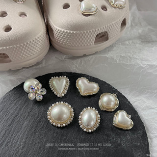 水晶珍珠洞洞鞋配件鞋花鞋扣 diy洞洞鞋釦 crocs鞋花 復古鑽石卡駱馳鞋面裝飾扣 *BLUEFISH