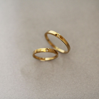 Goldtutu 9k 女士純金戒指,細帶堆疊戒指,婚禮派對高級珠寶,kj508