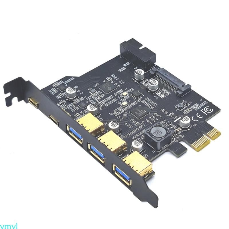 ♞Ymyl Type C USB 3 2 Gen2 PCIE 卡集線器 USB 3 0 PCI Express 板 PC