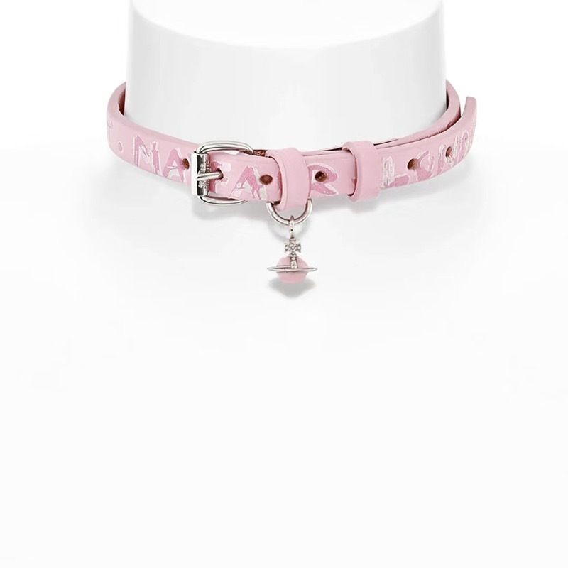 西太後 Vivienne Westwood 高版粉色腰帶項鍊+手鍊套裝,個性時尚搭配粉色腰帶項鍊