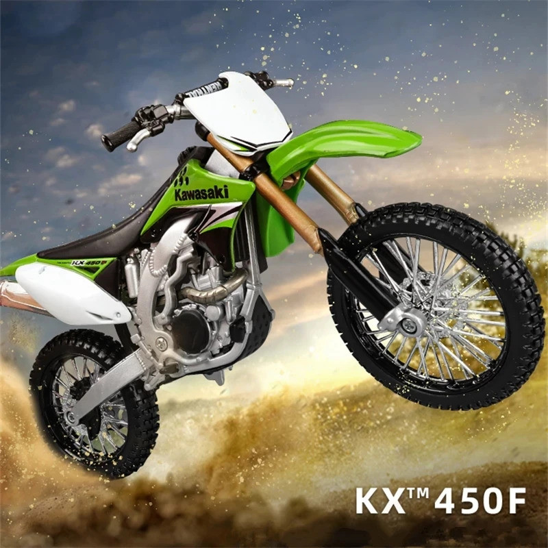 Maisto 1/12 Kawasaki KX450F DieCast 摩托車模型玩具車摩托車減震器越野摩托車系列