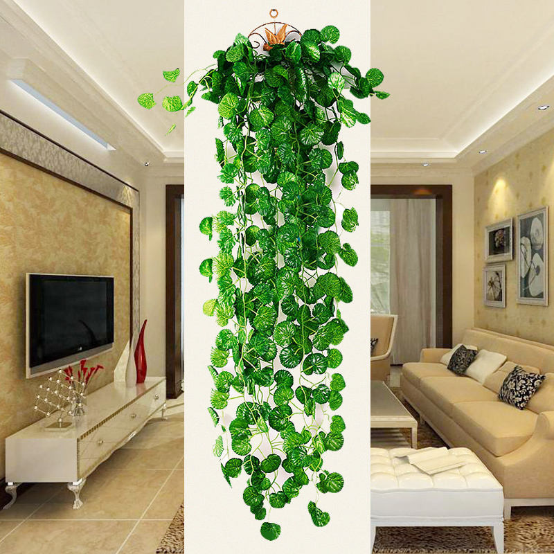 仿真藤條、壁掛花藤、室內綠植、海棠葉藤、藤條裝飾植物牆、人工