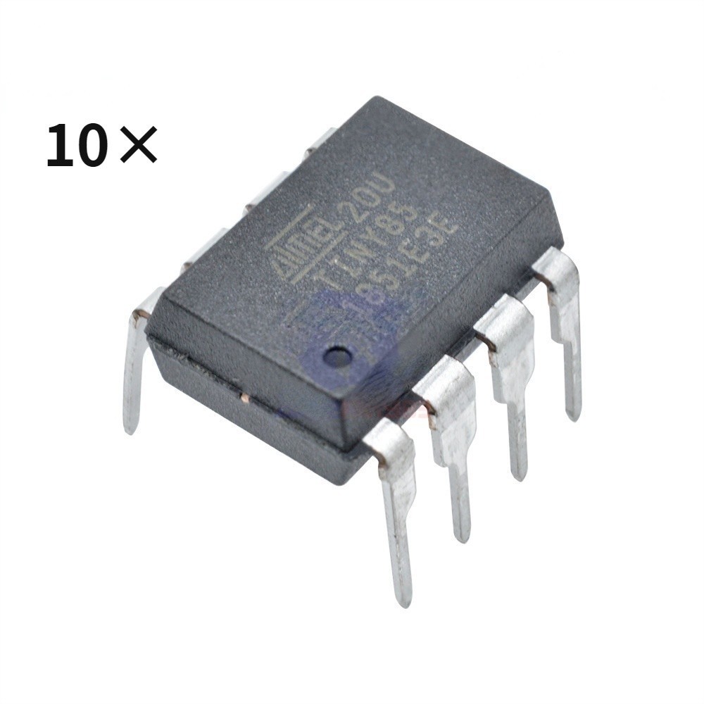 10 PCS  attiny85 m8bit 供電 20mhz 8 針 dip-8 attiny85 集成IC微控制器