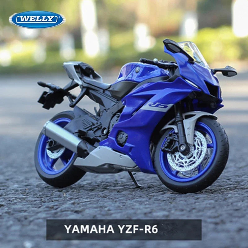 山葉 Welly 1:12雅馬哈YZF-R6合金賽車仿真壓鑄金屬街頭摩托車模型收藏兒童禮物