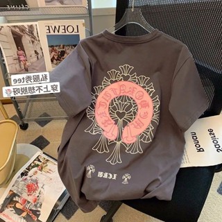 Chrome Hearts 大碼 150KG 2024 夏季新款梵文印花短袖 T 恤時尚寬鬆百搭情侶上衣