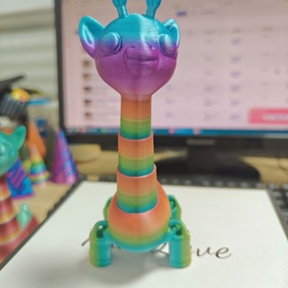 創意3D列印裝飾擺件 3d列印玩具長頸鹿可伸縮新款禮物擺件網紅新品立式 桌面裝飾