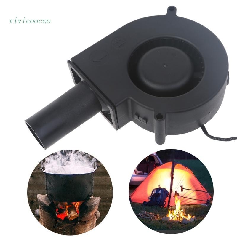 ♞Vivi 迷你木爐塑料鼓風機電動燒烤風扇風速可調 5V USB 手持鼓風機, 用於木炭燒烤