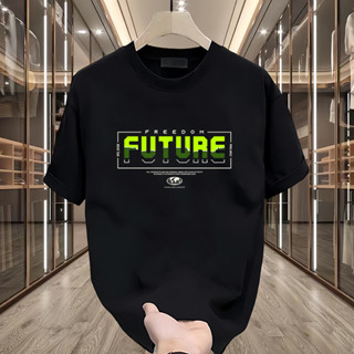 【Oversize】男士上衣220Gsm情侶印花速乾T恤黑色白色潮流兇猛夏季T恤圖形圖案上衣圓領舒適團隊時尚