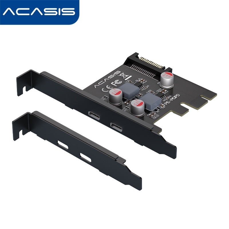 ♞,♘,♙Acasis PCIE Riser 擴展卡雙快速充電 PD 20W Type C 適配器卡用於 PC