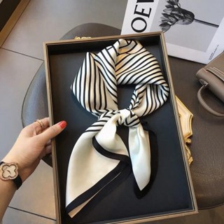 絲綢桑蠶絲絲巾女春夏季油畫風白樺林70cm小方巾裝飾圍巾