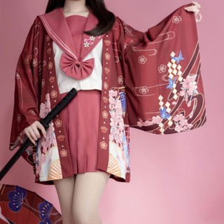 爆款現貨 動漫COS防曬薄外套女 極樂淨土衣服女 羽織喵世繪jk可愛和風小外套女 Lolita軟妹浴袍女 極速出貨