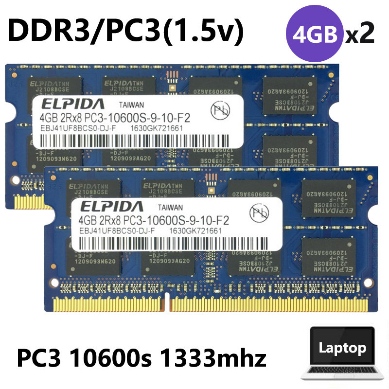 ♞,♘,♙適用於 ELPIDA 8GB(4GBx2pcs) 2Rx8 PC3-10600S DDR3 1333mhz 1