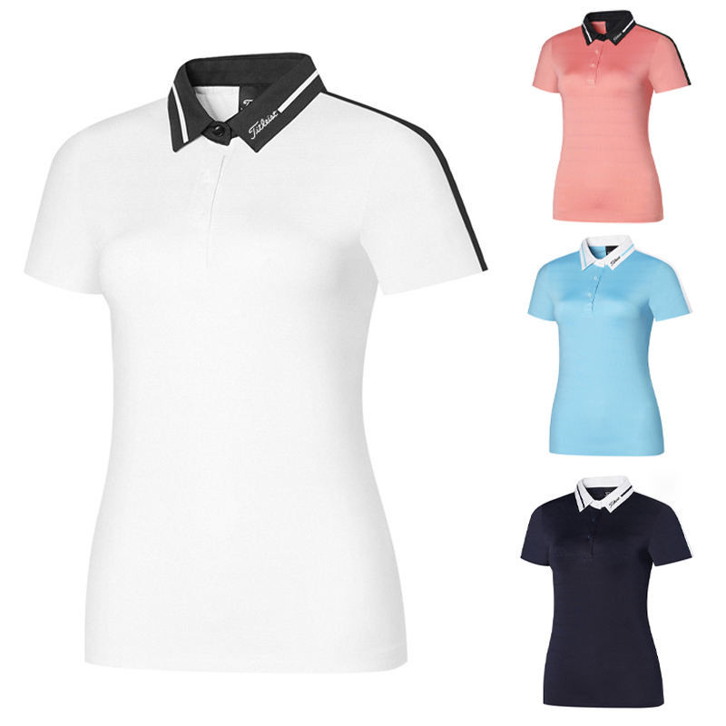 【Titleist】高爾夫新款女短袖透氣排汗T恤戶外運動上衣polo衫 ICJYS