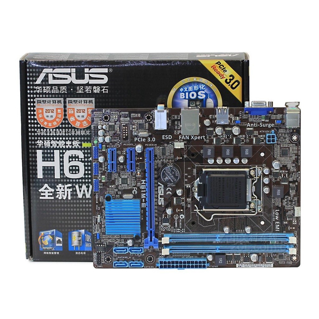 ♞,♘【現貨】Asus/華碩 H61M-E H61M-K  H61M-D 1155全固態集成小板 DDR3內存