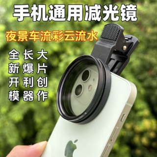 華為蘋果手機鏡頭減光鏡可調整ND2-400/1000/64/32濾鏡52mm通用夾