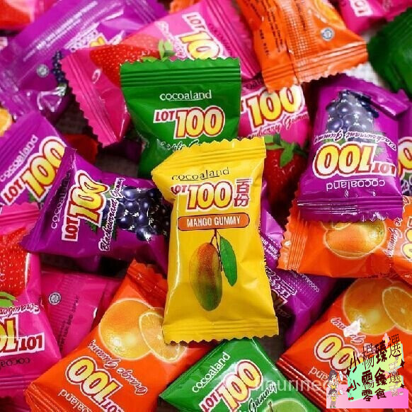 馬來西亞進口糖果LOT100一百份果汁軟糖150g芒果味QQ橡皮糖果零食
