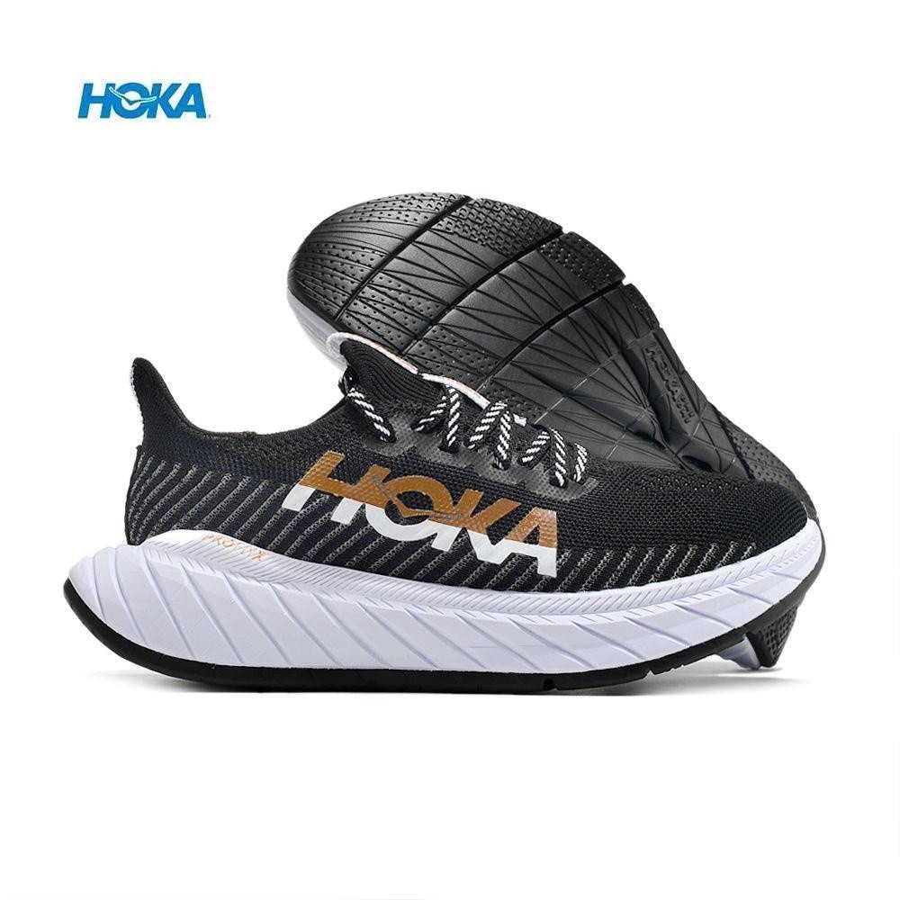 【有貨】Hoka One Carbon X3 跑鞋,運動風學術綁帶,可調節鞋帶,適合男士