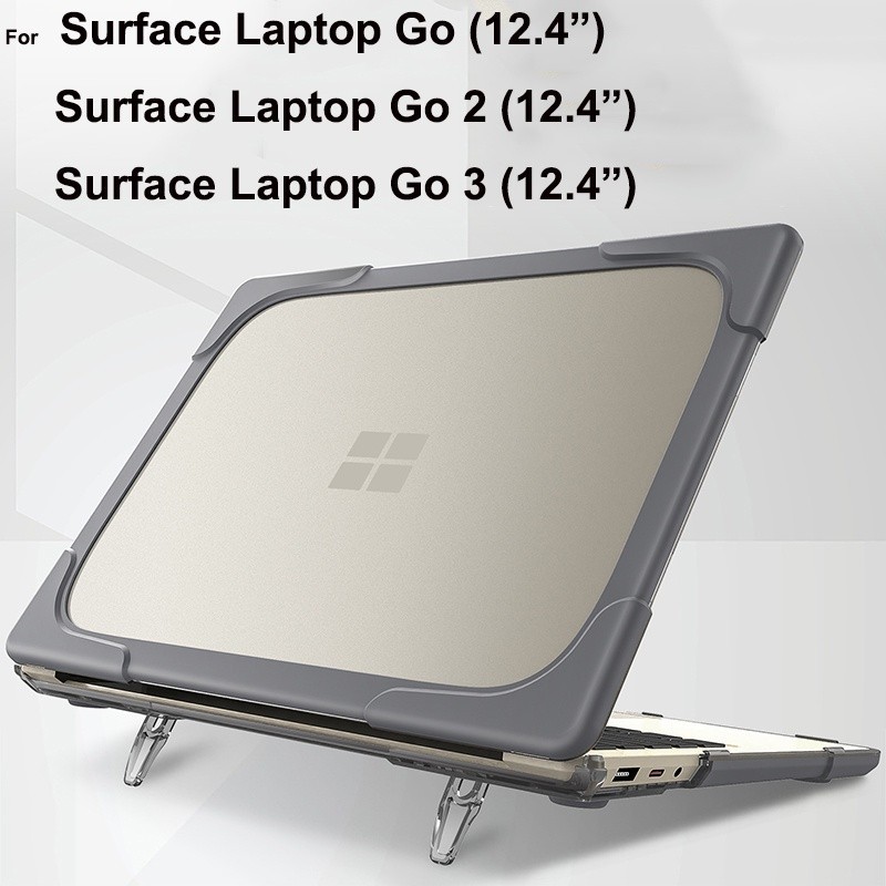 ♞高檔防摔殼適用於微軟 Surface Laptop Go 3 2 12.4吋帶支架保護套SurfaceLaptop筆電