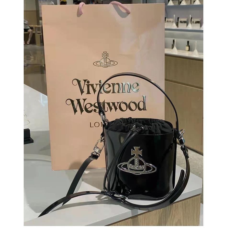 西太後 Vivienne Westwood 水桶包 2024 新款韓式漆皮迷你高品質斜挎包