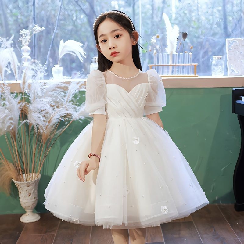 女童禮服 花童婚禮小女孩公主裙 兒童主持人鋼琴演奏表演高級表演服