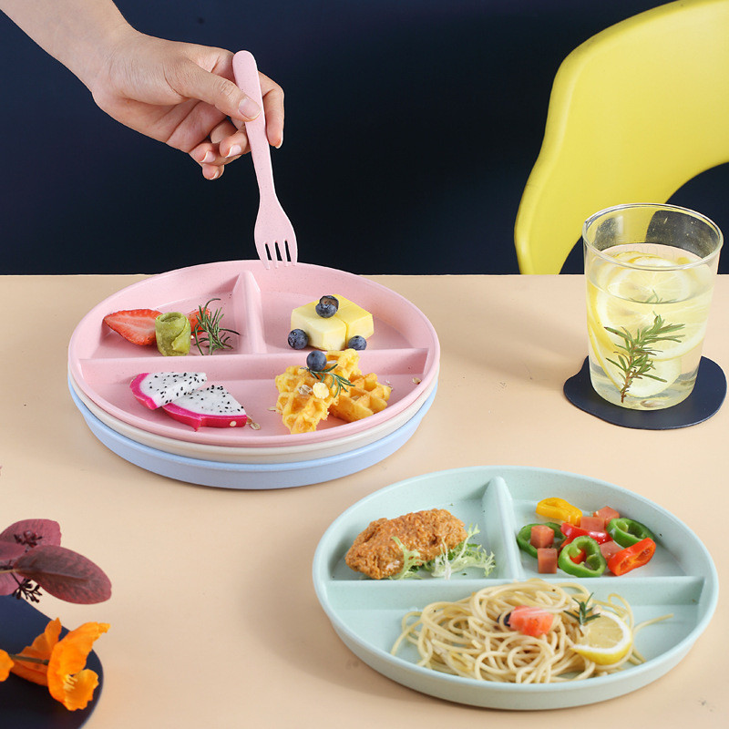 減脂餐盤分格分餐盤盤子分隔減肥餐定量三格家用防摔塑膠兒童