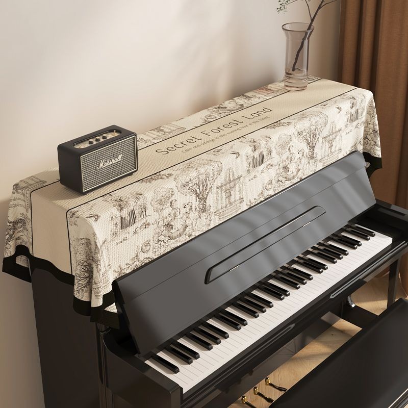 美式鋼琴防塵罩蓋布半罩琴頂遮灰布家用高檔電子琴鍵電鋼琴披蓋巾
