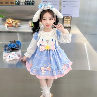 臺灣 出貨 兒童可愛洋裝 春裝新款cos衣服 多巴胺玉桂狗 角色扮演 演出服 蓬蓬裙 女童蘿莉塔 公主裙 表演服
