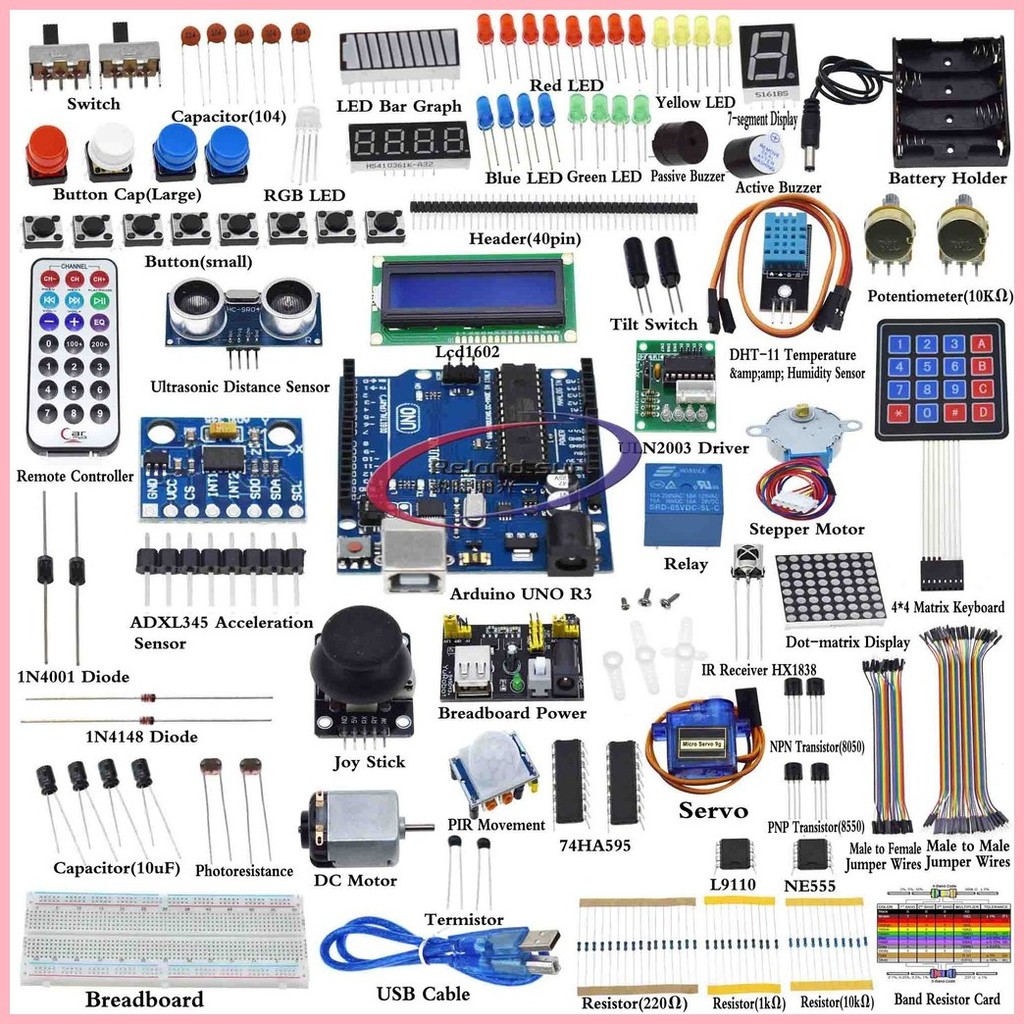♞,♘,♙用於 Arduino UNO R3 LCD1602 伺服處理的終極入門學習套件