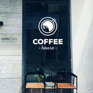 咖啡店貼紙 玻璃門貼紙 店面貼紙 咖啡店裝飾貼紙 櫥窗貼紙 極簡約ins網紅咖啡杯標識貼紙咖啡館櫥窗門玻璃貼紙 背景牆裝