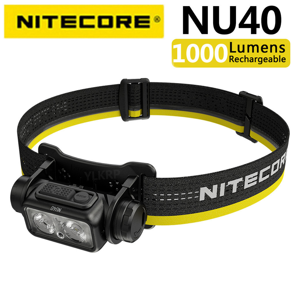 Nitecore NU40 1000 流明頭燈帶 USB-c 充電功能和內置高毫安電池