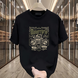 【Oversize】圓領純色簡約街頭襯衫舒適時尚純色短袖夏季T恤印花220Gsm男士上衣潮流插畫可愛黑色白色